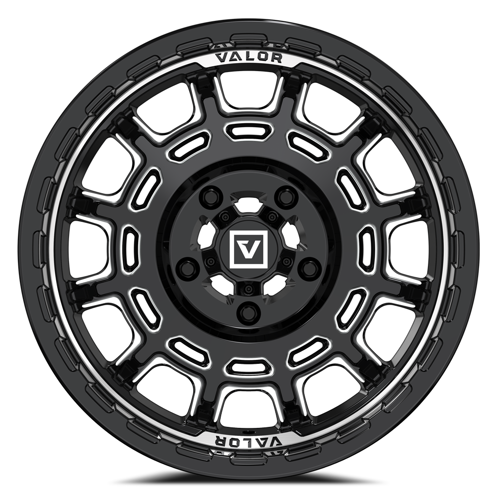 V17 UTV Wheel Gloss Black Milled - Valor Offroad