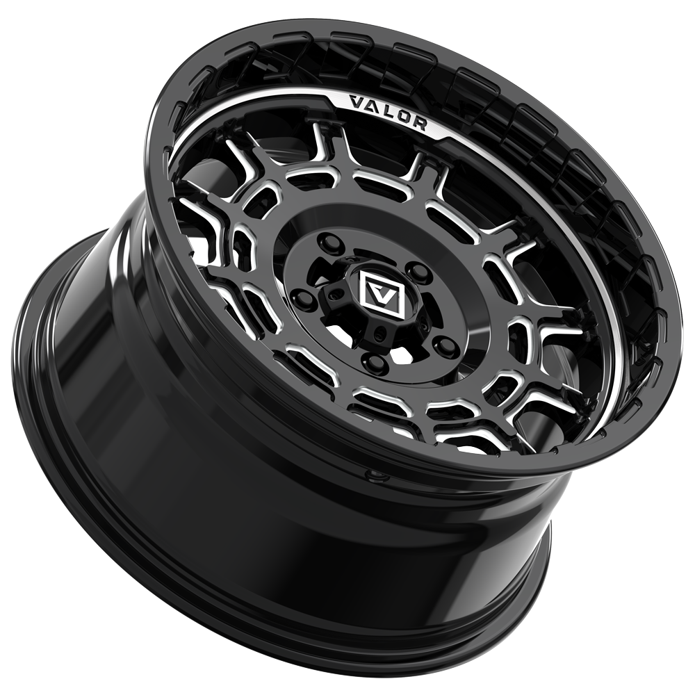 V17 UTV Wheel Gloss Black Milled - Valor Offroad