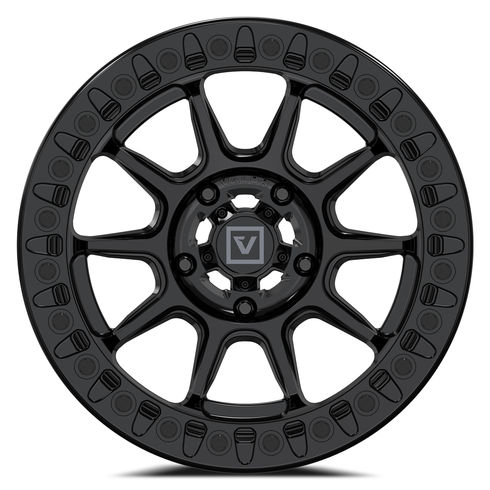 V18 Beadlock UTV Wheel Gloss Black - Valor Offroad