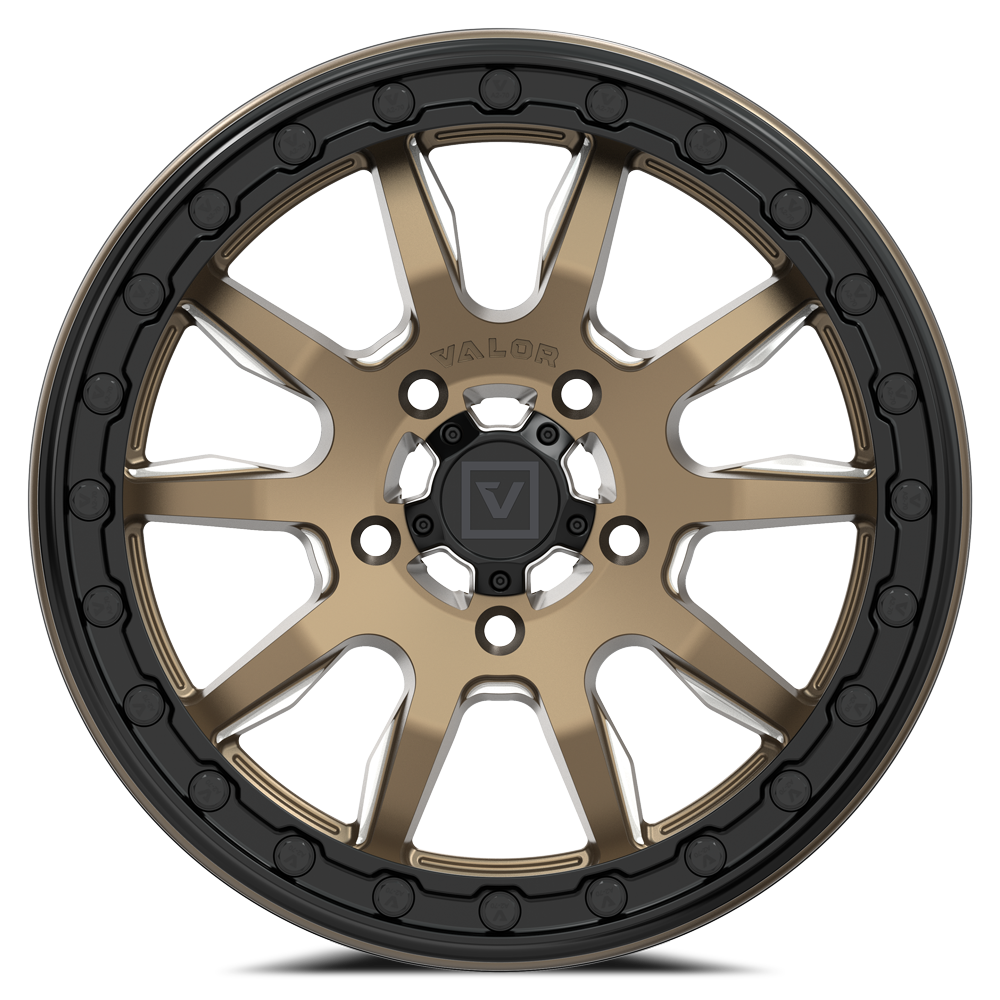 V15 Beadlock UTV Wheel in Satin Bronze - Valor Offroad