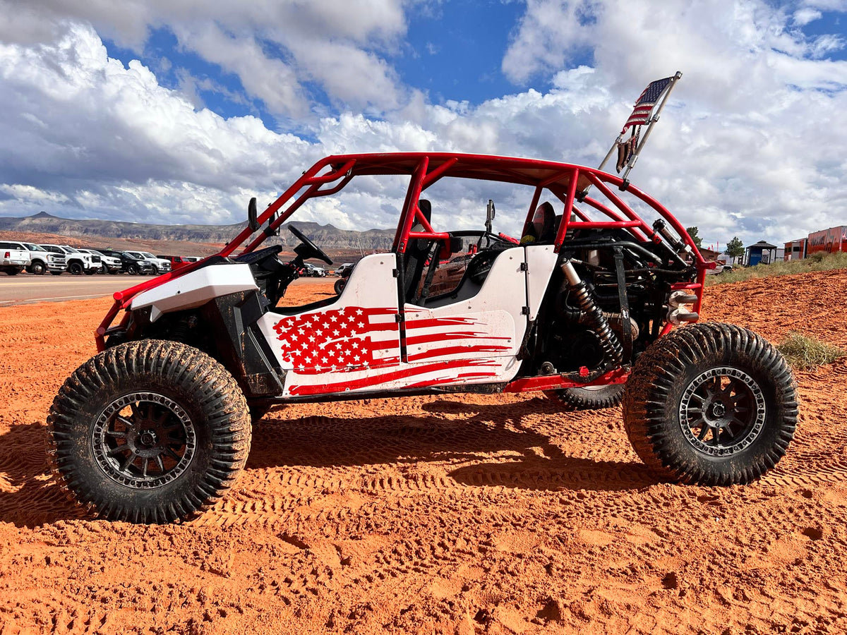 Polaris RZR on Satin Black 17x8 V09 Flow Formed Beadlock Wheels