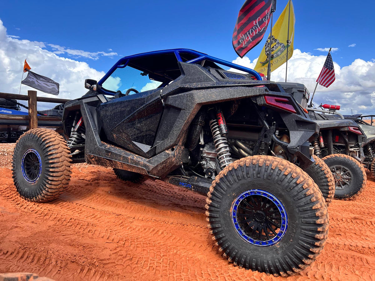 Polaris RZR Pro R on Satin Black 15x8 V06 Beadlock Wheels and Alpha tires