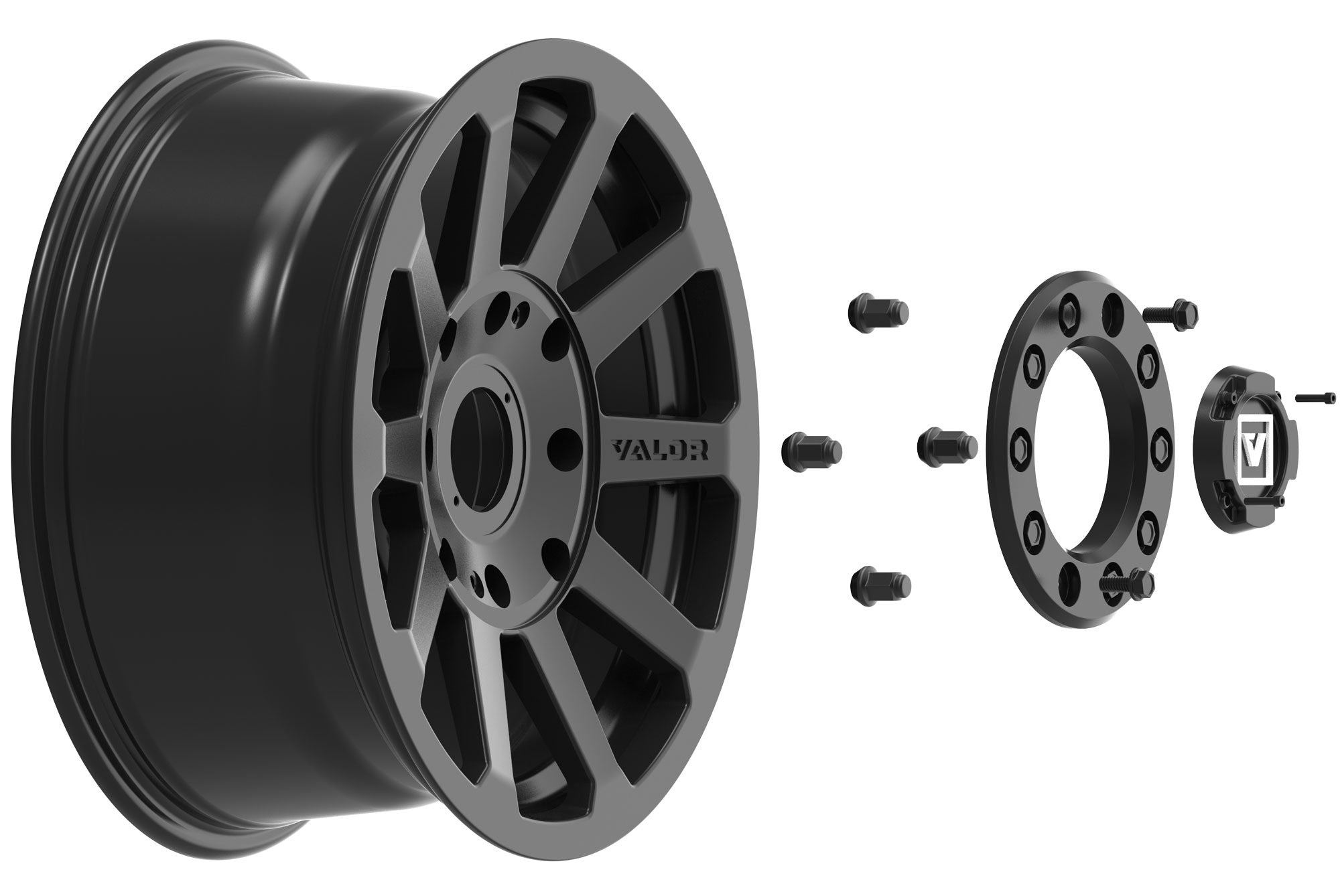 Exploded Dual Drill Wheel Valor Offroad
