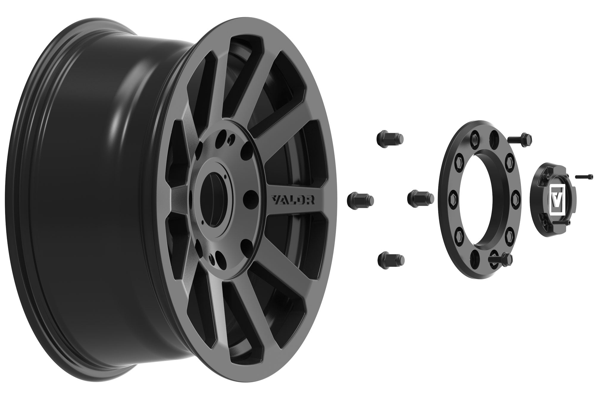 Exploded Dual Drill Wheel Valor Offroad
