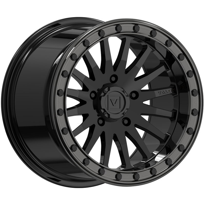 V06 Beadlock UTV Wheel Gloss Black Polaris RZR 5 Lug