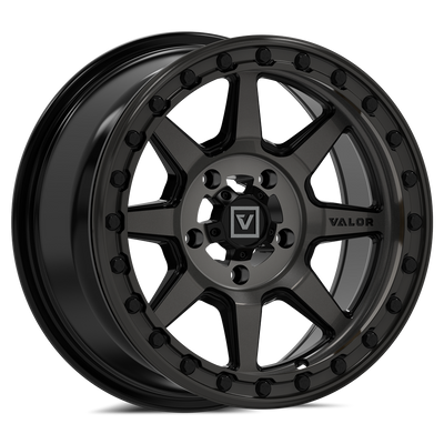 V13 beadlock UTV wheel in dark tint Angle 2 - Valor Offroad