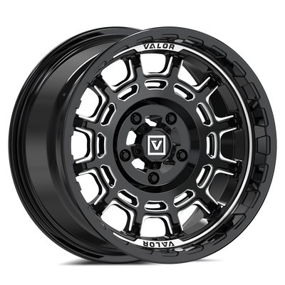 V17 UTV Wheel Gloss Black Milled - Valor Offroad