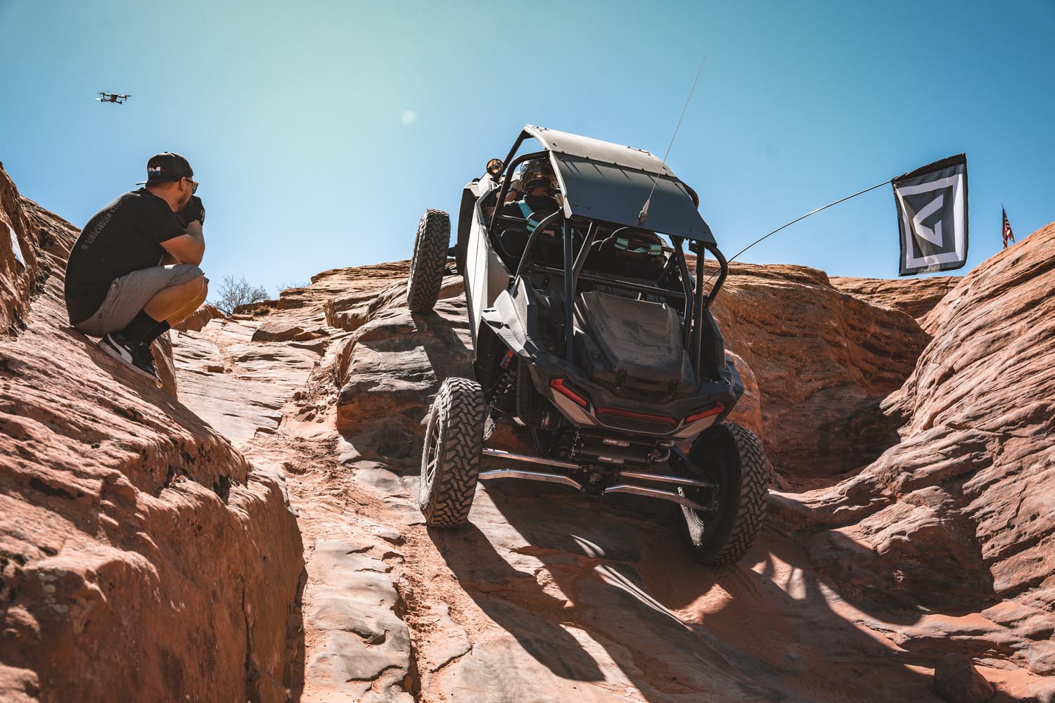 Polaris RZR Turbo S on Valor V02 Dual Drill UTV Wheels