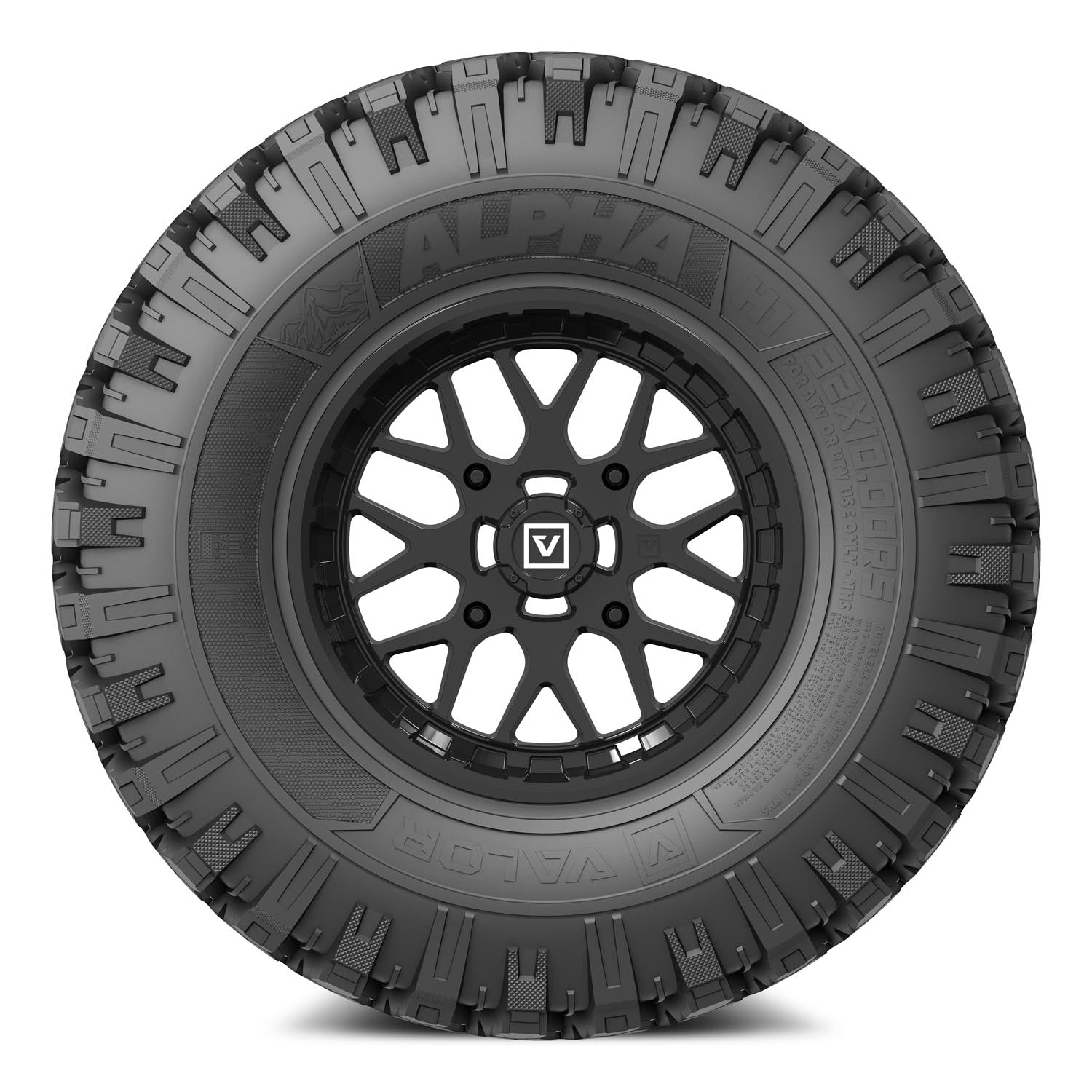 Valor Offroad UTV rims and wheels - V03 UTV Rims on Alpha UTV Tire