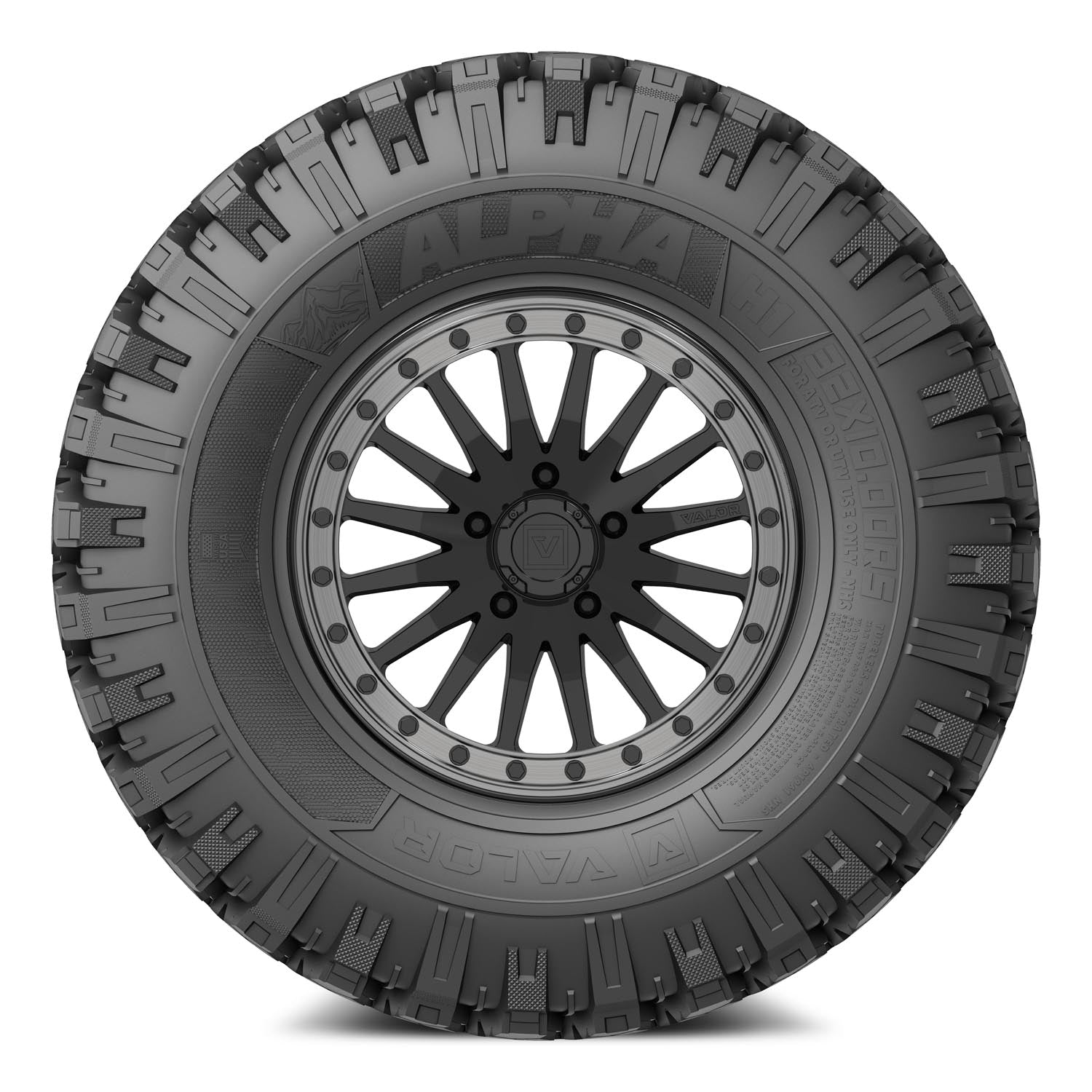Valor Offroad UTV Tires and wheels - V06 UTV Wheel on Alpha UTV Tire
