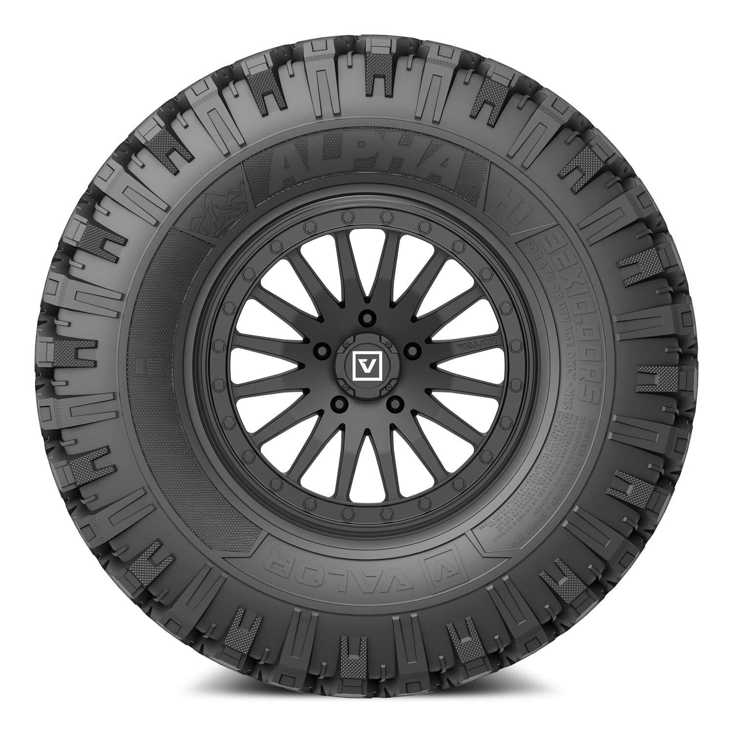 Valor Offroad UTV Tires and wheels - V06 UTV Wheel on Alpha UTV Tire