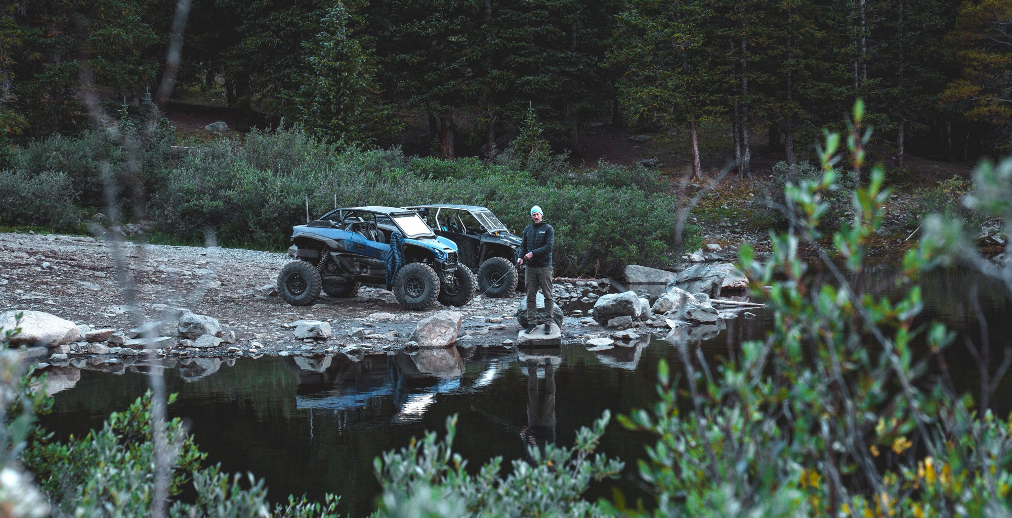 offroading and fishing in backcountry trails of colorado