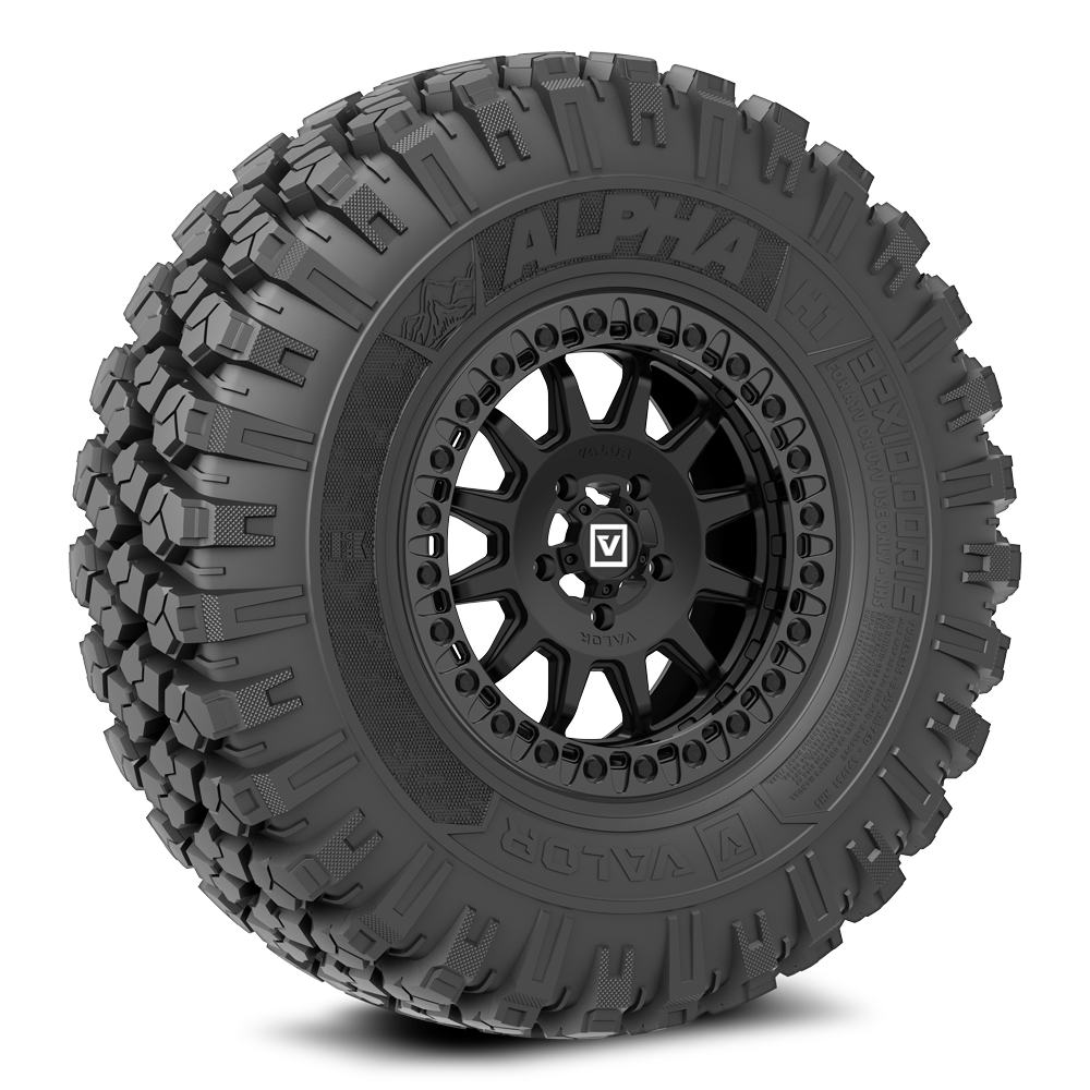 Alpha on 15x7 V09 SB UTV Wheel and Tire Kit | Valor Offroad
