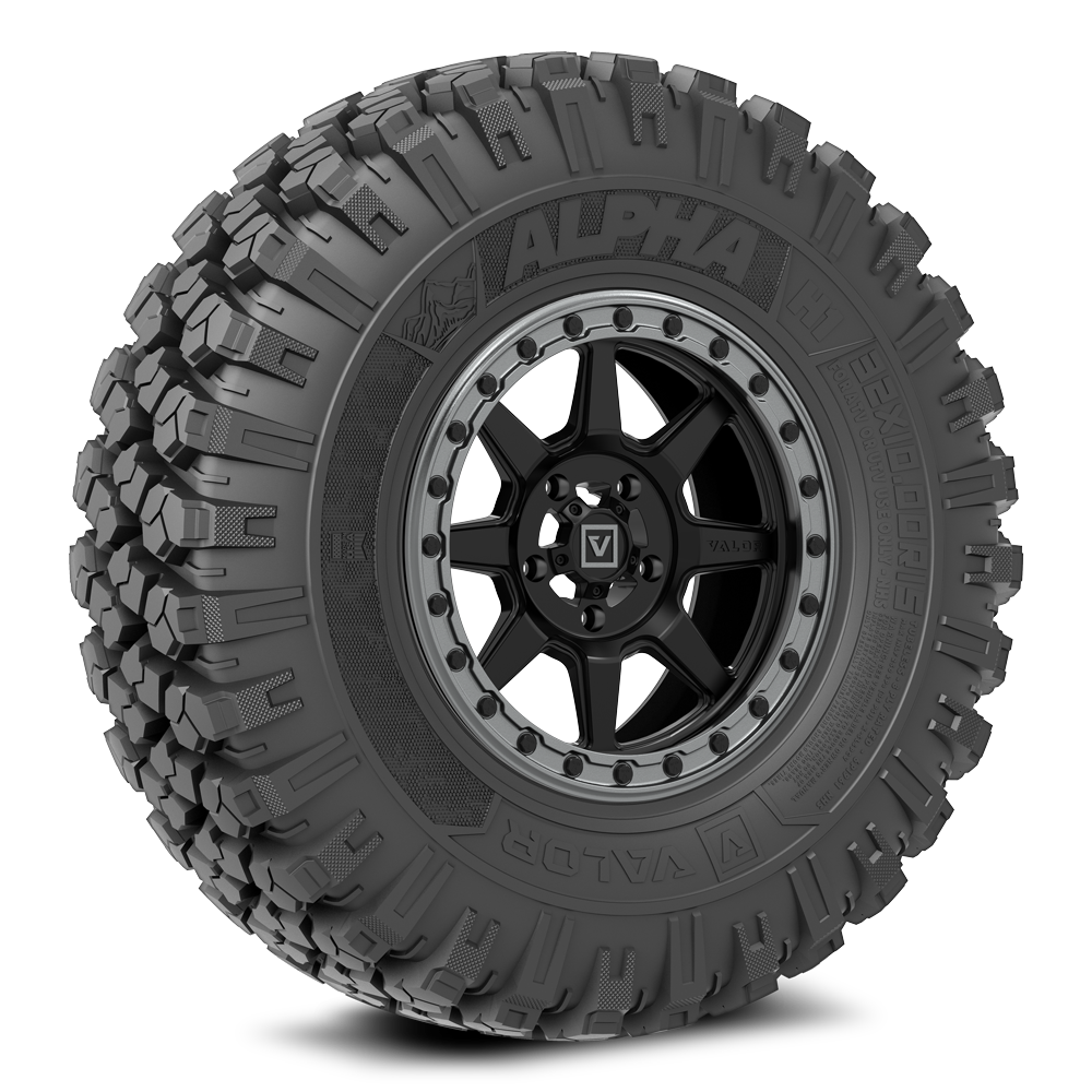 Alpha on 15x7 V13 SB UTV Wheel and Tire Kit | Valor Offroad