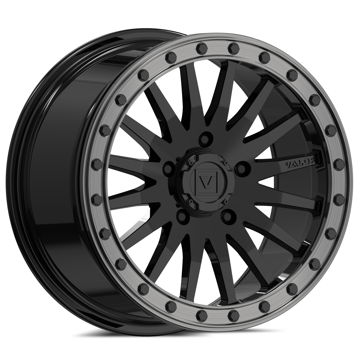V06 Beadlock UTV Wheel Gloss Black | Valor Offroad